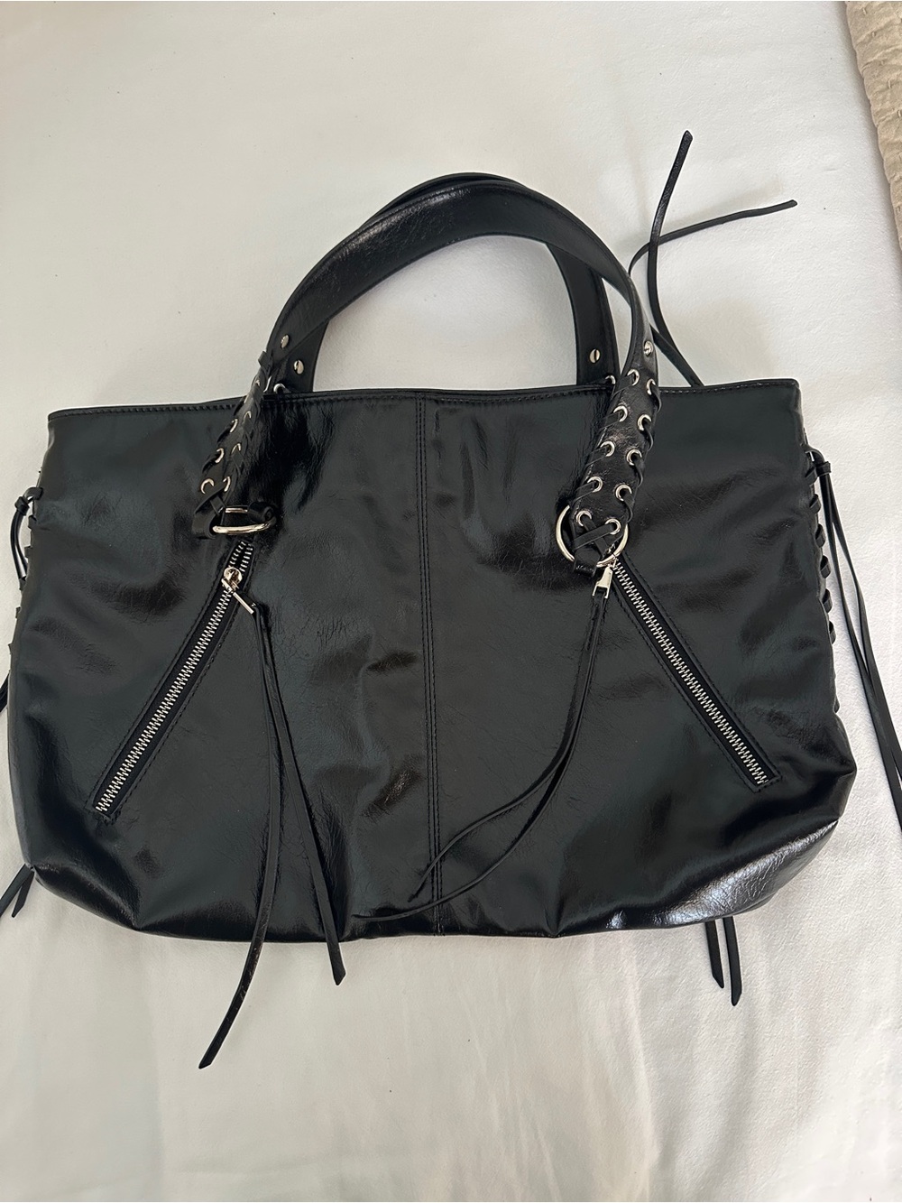 Black Women’s Tote Bag with Grommet Detail From Zara